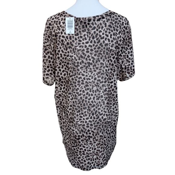 NEW TORRID 3 Leopard Mesh Tee Plus Size 3X Sheer Top Blouse Layer Sexy Cheetah - Picture 3 of 9